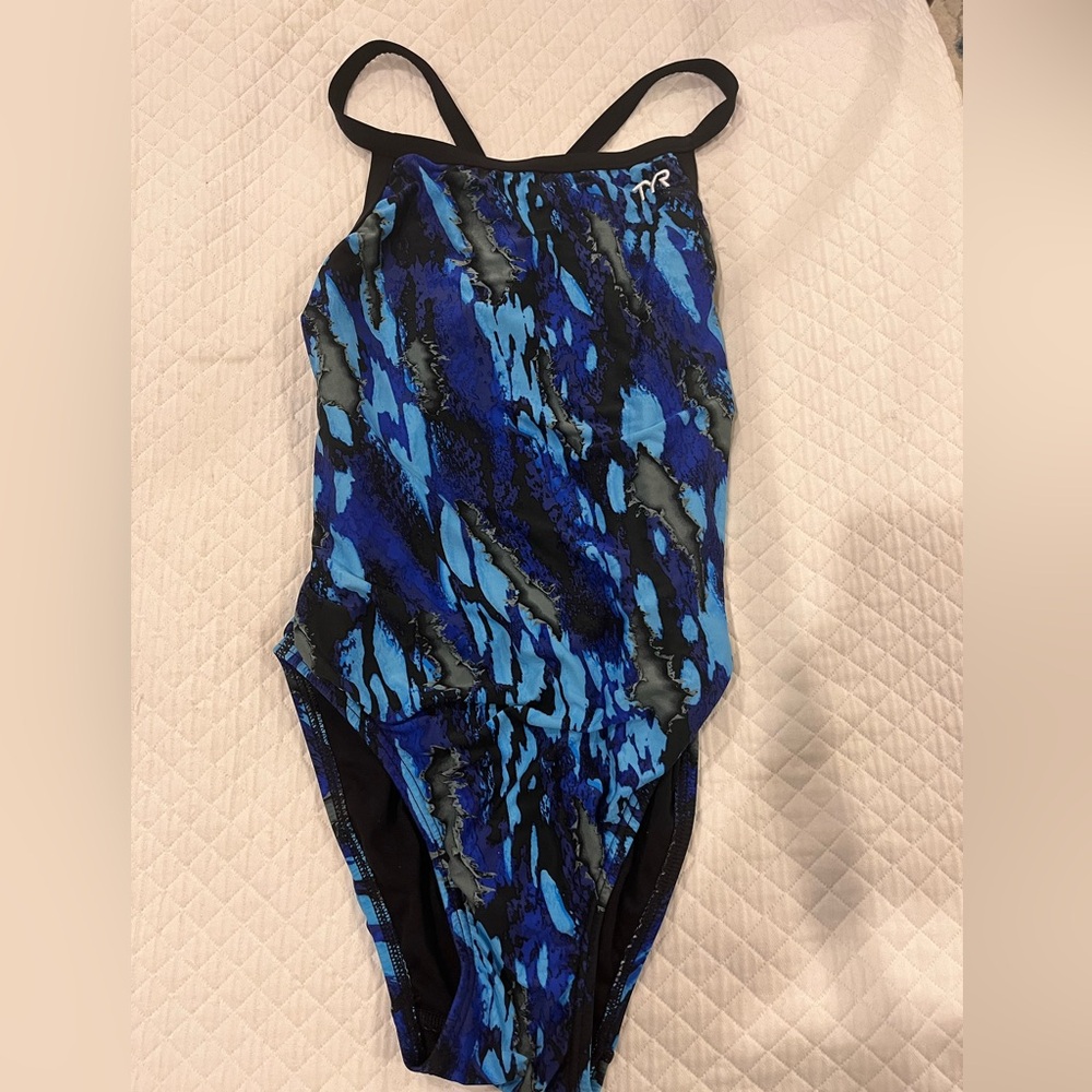TYR Durafast Elite Diamondfit One Piece Swimsuit Blue print